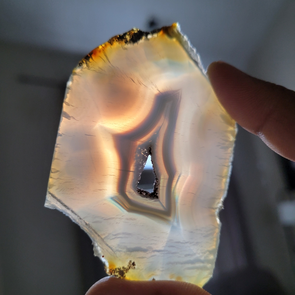 Translucent Iris Agate Slice With Natural Iridesc… - image 5